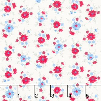 Front Porch Charm - Flowers White Yardage