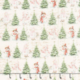 Christmas Magic - Christmas Trees & Snowmen Ivory Yardage