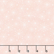 Christmas Magic - Snowflakes and Stars Pink Yardage
