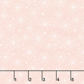Christmas Magic - Snowflakes and Stars Pink Yardage