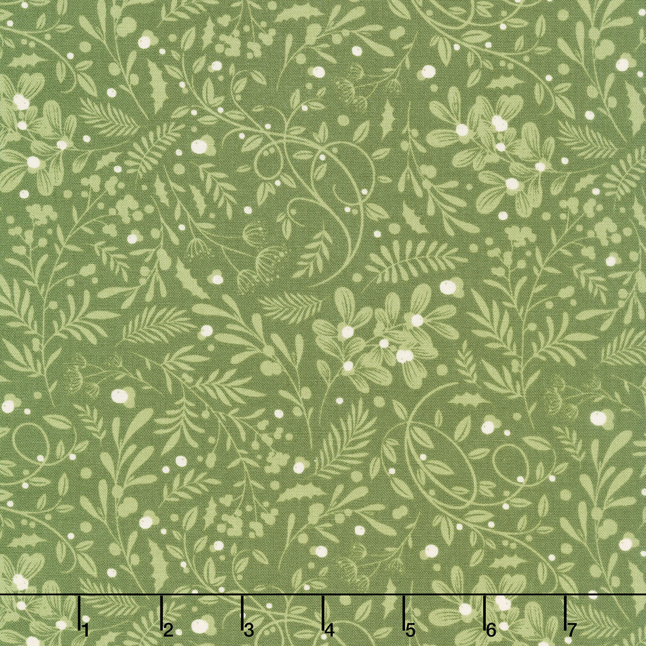 Holly Jolly Calico - Swirls Foliage Evergreen Yardage