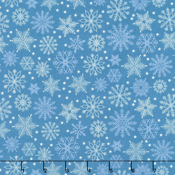 Holly Jolly Calico - Snowflakes Navy Yardage
