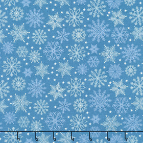 Holly Jolly Calico - Snowflakes Navy Yardage