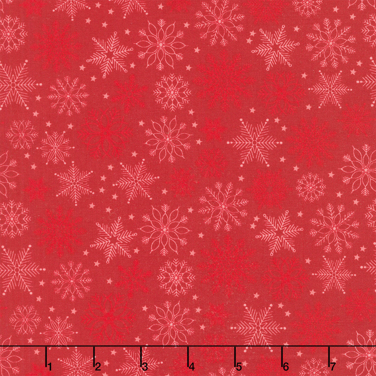 Holly Jolly Calico - Snowflakes Crimson Yardage