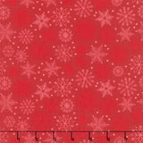 Holly Jolly Calico - Snowflakes Crimson Yardage