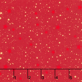 Holly Jolly Calico - Stars Crimson Yardage
