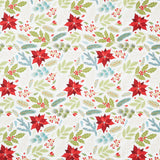 Holly Jolly Calico - Poinsettia Floral Ecru Yardage