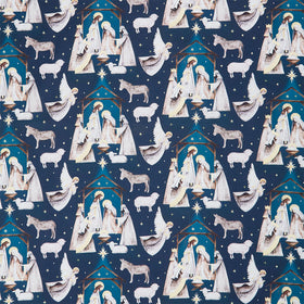Silent Night - Nativity Scene Navy Yardage