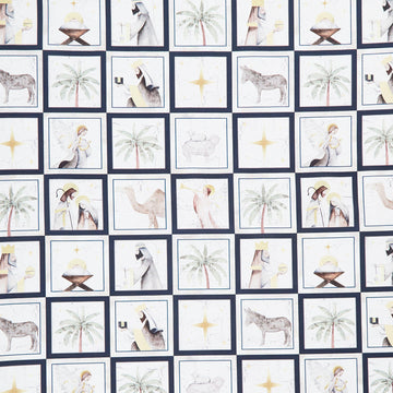 Silent Night - Small Blocks Navy Yardage
