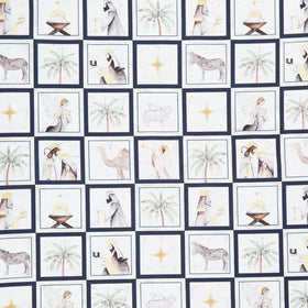 Silent Night - Small Blocks Navy Yardage