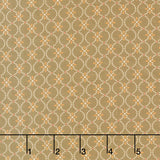 Maple and Marigolds - Circles with Flower Geo Cocoa Yardage