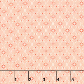 Maple and Marigolds - Circles with Flower Geo Light Red Yardage