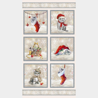 A Purr-fect Holiday Season - Christmas Cats Sand Block Panel