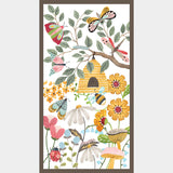 Nature's Symphony - Bee Hive and Flowers White Panel