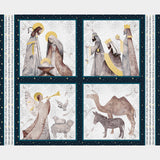 Silent Night - Pillow Blocks Navy Panel