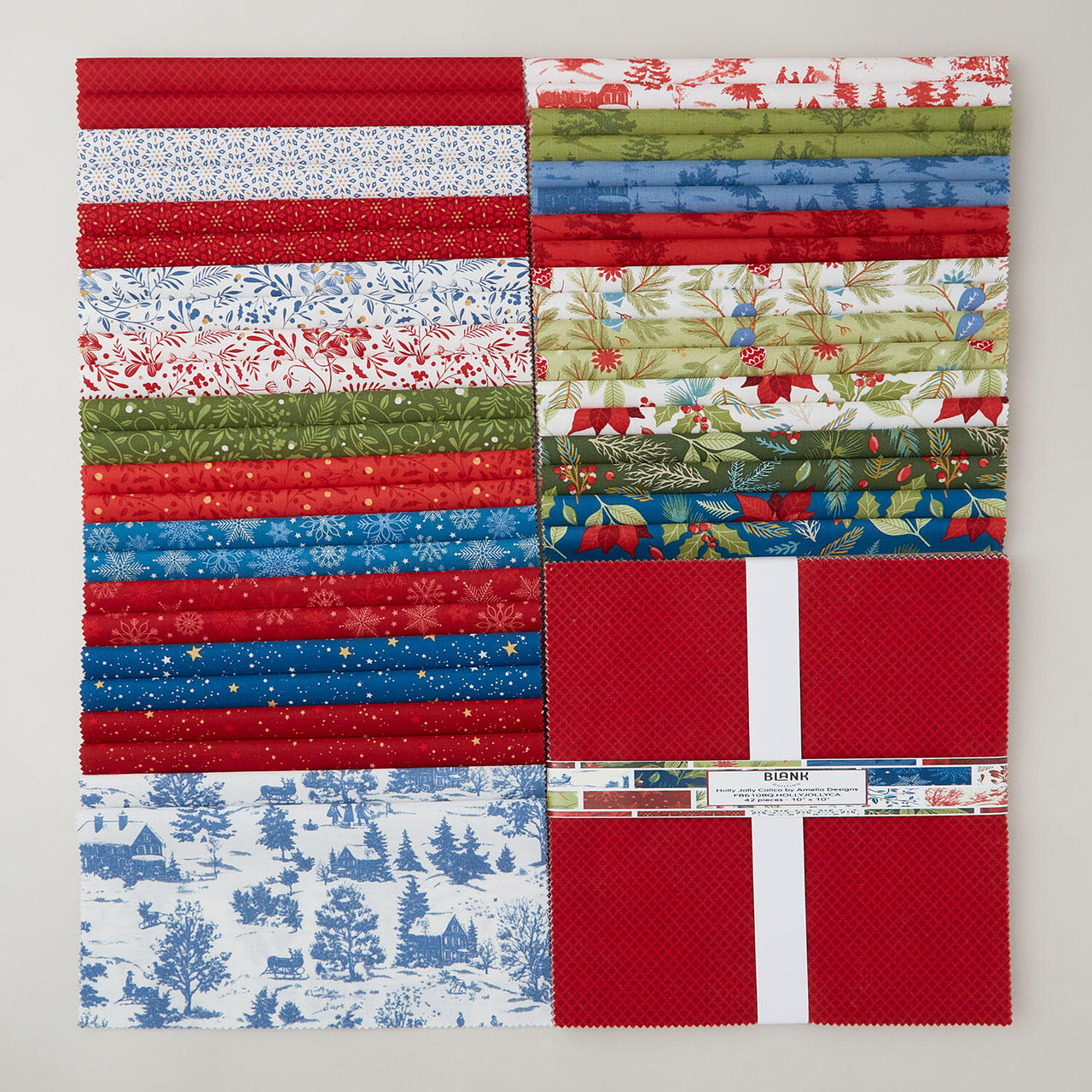 Holly Jolly Calico 10" Squares