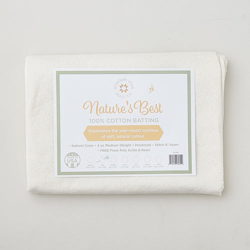 Missouri Star Nature's Best 100% Cotton Crib Batting - Natural