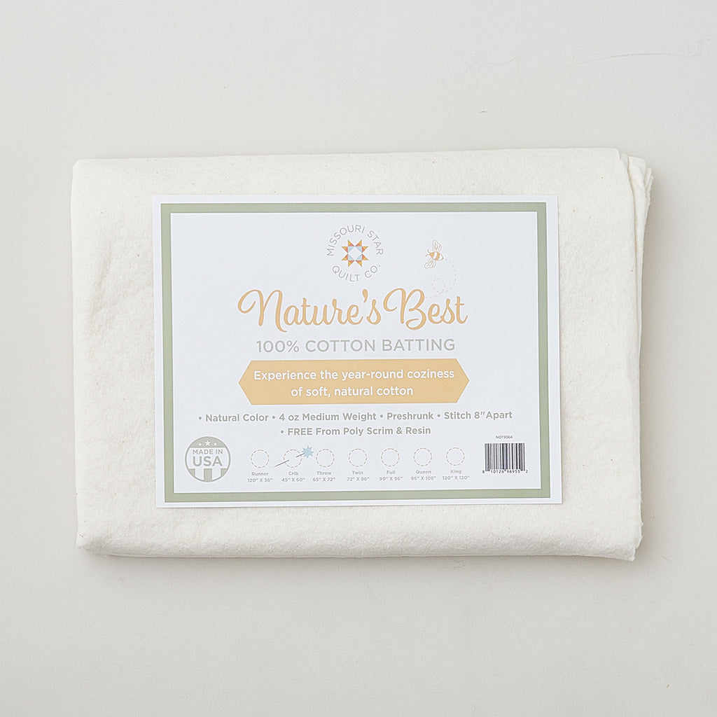 Missouri Star Nature's Best 100% Cotton Crib Batting - Natural