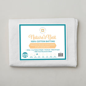 Missouri Star Nature's Best 100% Cotton Crib Batting - White