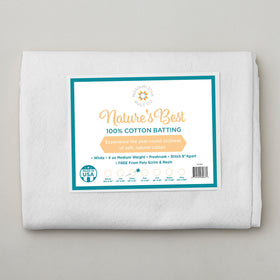 Missouri Star Nature's Best 100% Cotton Throw Batting - White