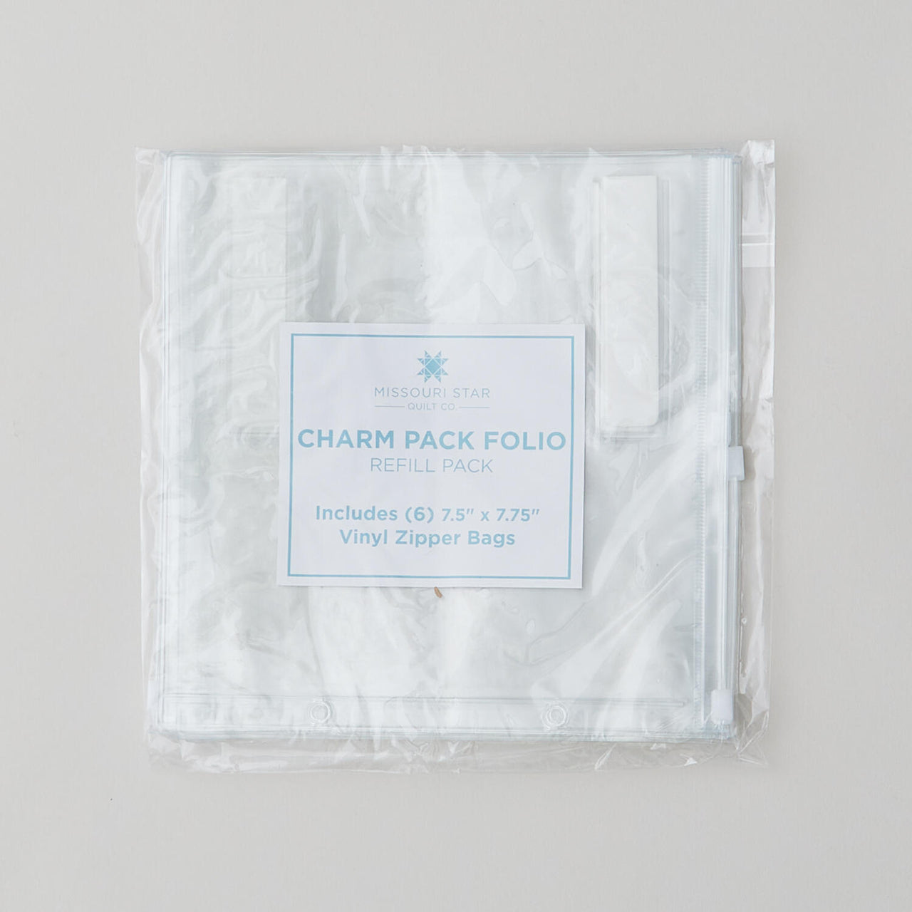 Missouri Star Charm Pack Folio Refill - (6) Vinyl Zipper Bags