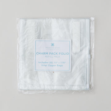 Missouri Star Charm Pack Folio Refill - (6) Vinyl Zipper Bags