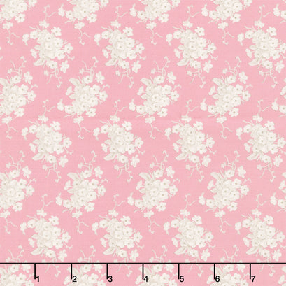 Sunday Brunch - White Flower Pink Yardage