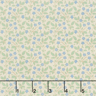 Sunday Brunch - Tipsy Cream/Blue Yardage