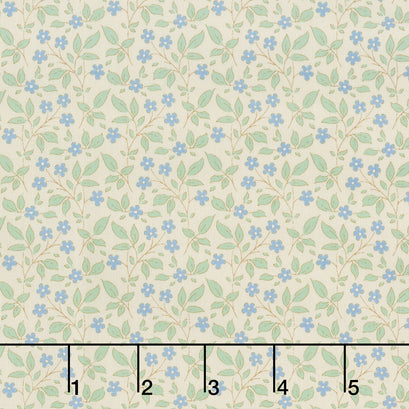 Sunday Brunch - Tipsy Cream/Blue Yardage