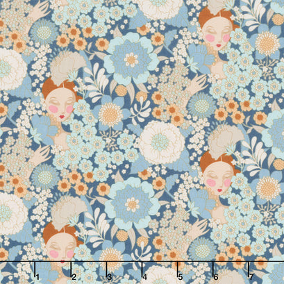 Wallflower - Wallflower Blue Yardage