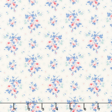Something Blue (Tilda) - First Kiss Cream Yardage