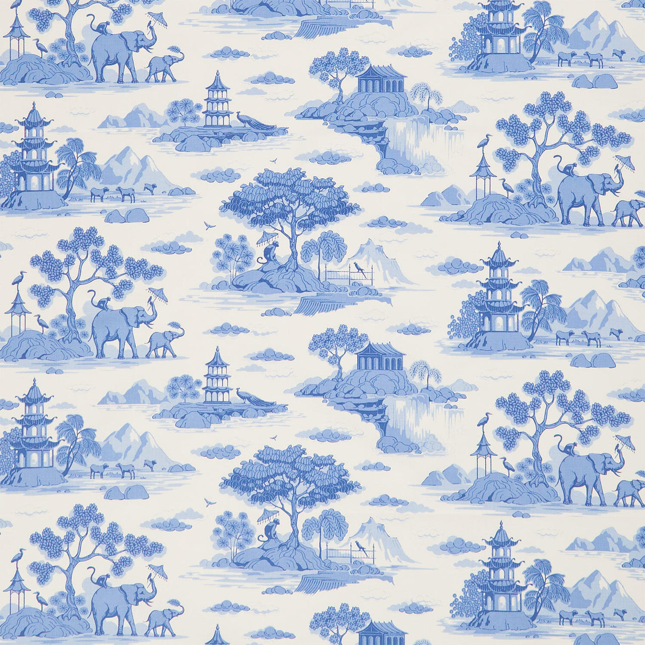 Something Blue - Cottonview Cream Yardage