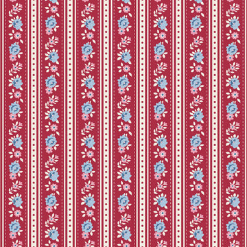 Village Life - Agnes Burgundy Yardage