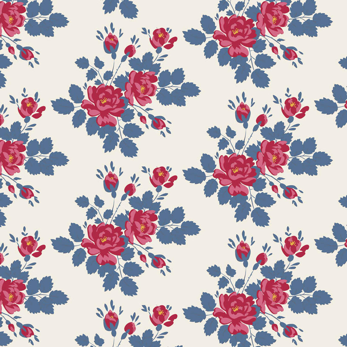 Village Life - Myrtle Blue Yardage