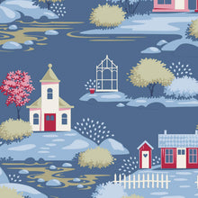 Village Life - Village Blue Yardage