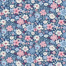 Village Life - Esther Blue Yardage