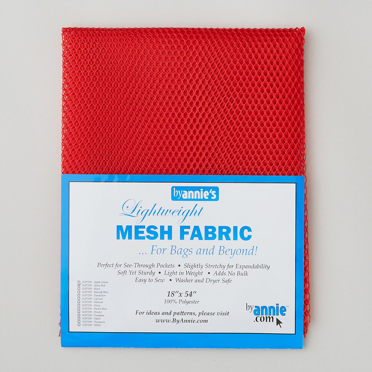 ByAnnie Lightweight Mesh - 18" x 54" - Atom Red