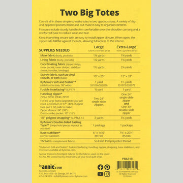Two Big Totes Pattern