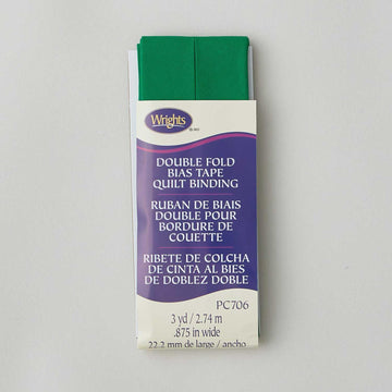 Wrights Quilt Binding Double Fold Bias Tape - Emerald