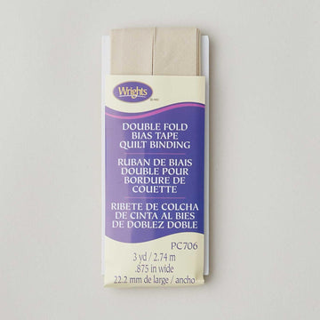 Wrights Quilt Binding Double Fold Bias Tape - Khaki