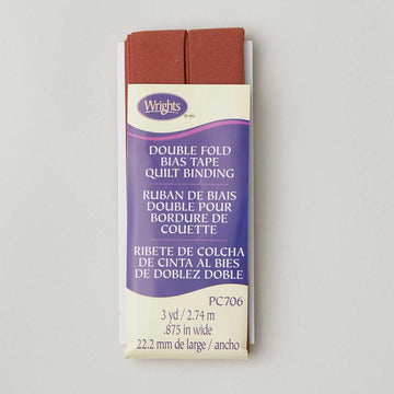 Wrights Quilt Binding Double Fold Bias Tape - Bark
