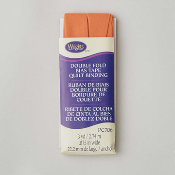 Wrights Quilt Binding Double Fold Bias Tape - Carrot