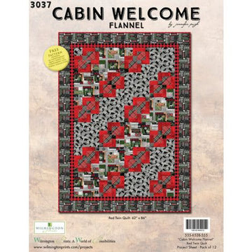 Cabin Welcome Flannel Quilt - Red Free Quilt Pattern by Jennifer Pugh