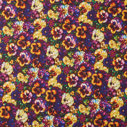 Gigi in the Garden - Stained Glass Pansies Multi Yardage
