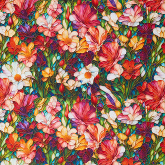 Gigi in the Garden - Stained Glass Flower Garden Multi Yardage