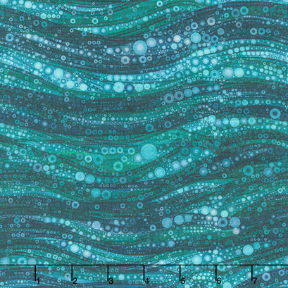 Gigi in the Garden - Abstract Circles Teal Yardage