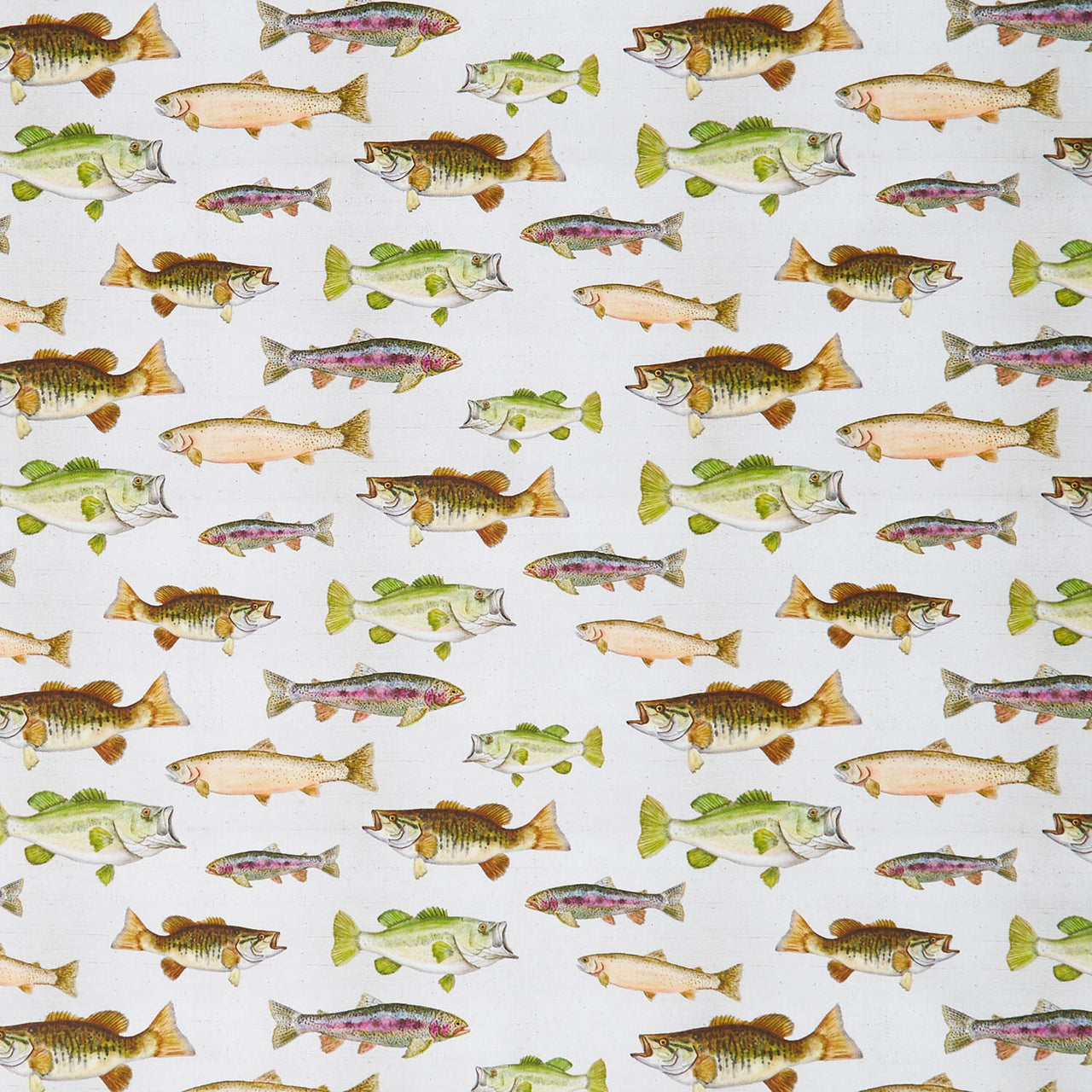 Fishful Thinking - Fish Taxidermy Off-White Yardage