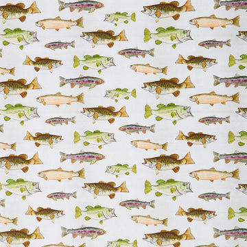 Fishful Thinking - Fish Taxidermy Off-White Yardage