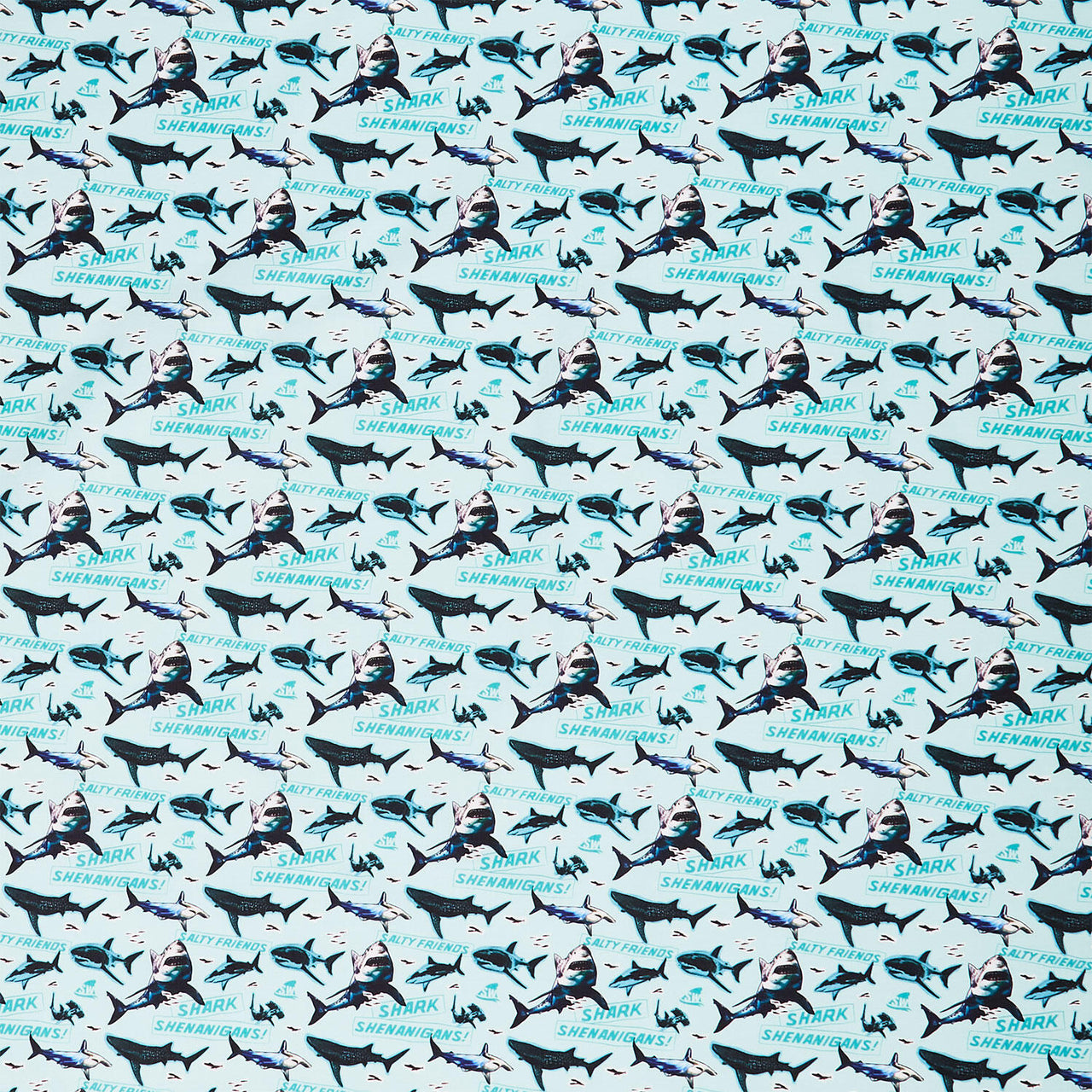 Shark Week - Shark Shenanigans Light Turquoise Yardage