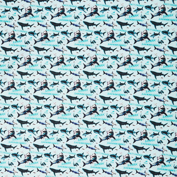 Shark Week - Shark Shenanigans Light Turquoise Yardage